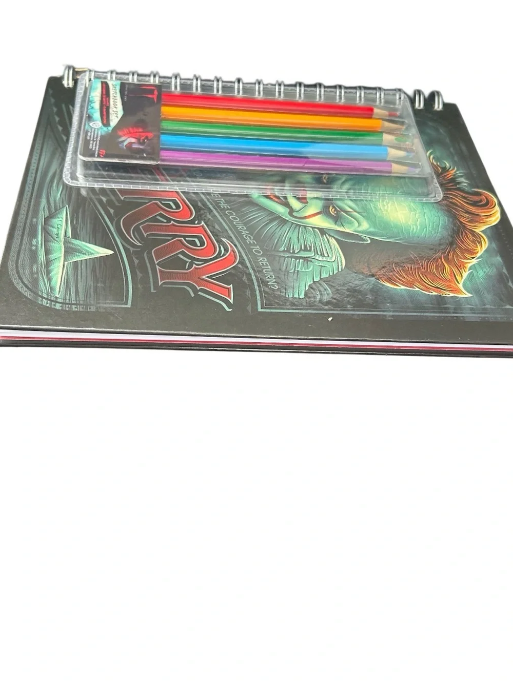 Pennywise Clown IT Sketchbook Set Color Pencils Horror Halloween Spiral Bound